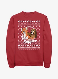 Disney the Fox and Hound Tod Copper Ugly Christmas Sweatshirt