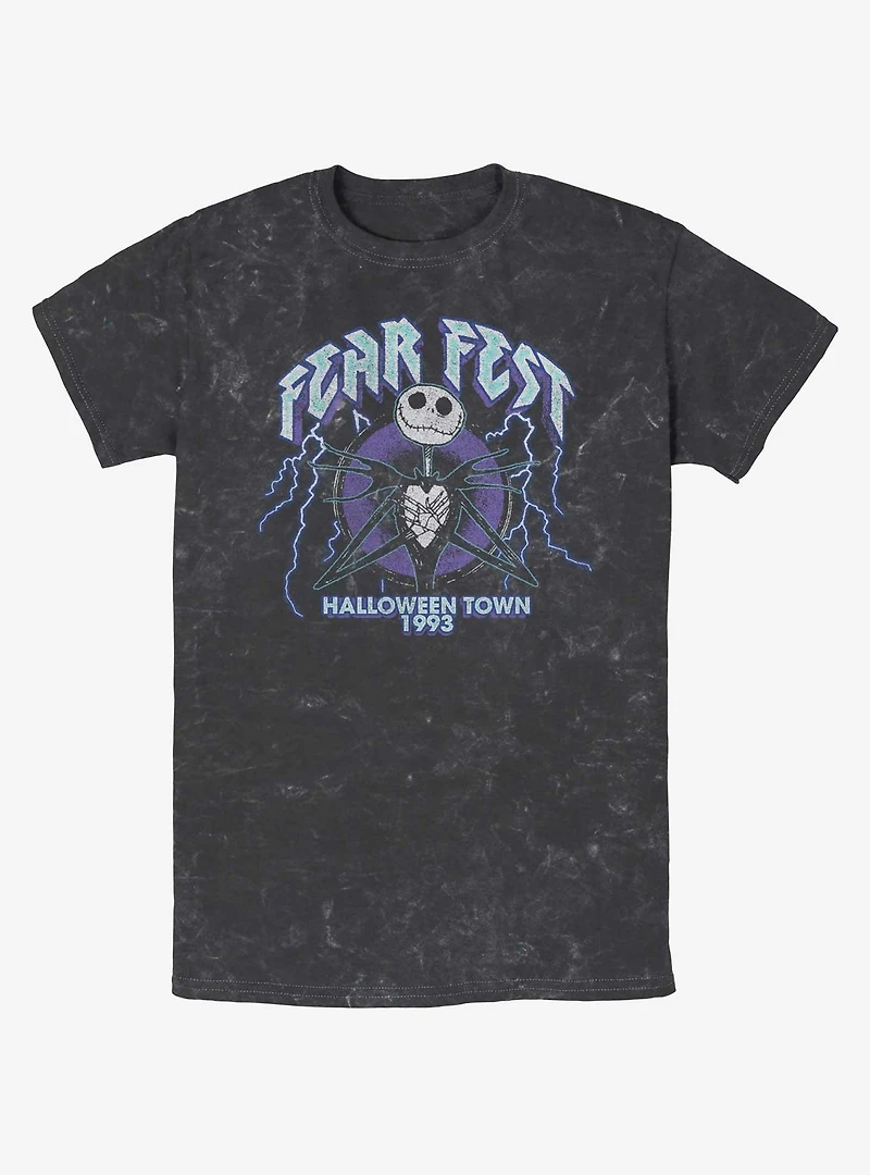 The Nightmare Before Christmas Jack Fear Fest 1993 Mineral Wash T-Shirt