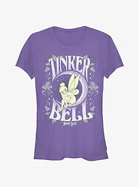 Disney Tinker Bell Floral Fairy Poster Girls T-Shirt