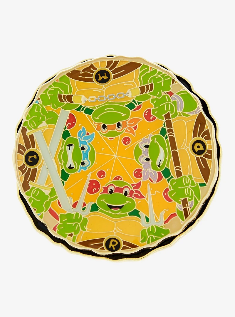 Teenage Mutant Ninja Turtles Pizza Portrait Spinning Enamel Pin