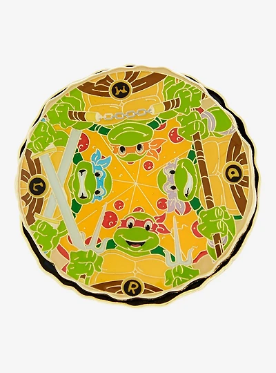 Teenage Mutant Ninja Turtles Pizza Portrait Spinning Enamel Pin
