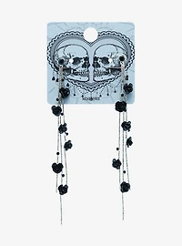 Black Rose Drop Earrings