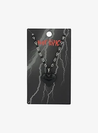 Social Collision Black Bubble Heart Beaded Chain Necklace