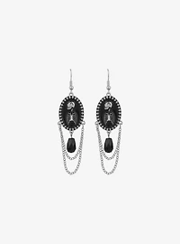 Social Collision Skeleton Cameo Chain Earrings
