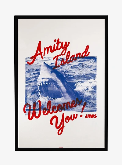 Jaws Amity Island Welcomes You! Framed Poster