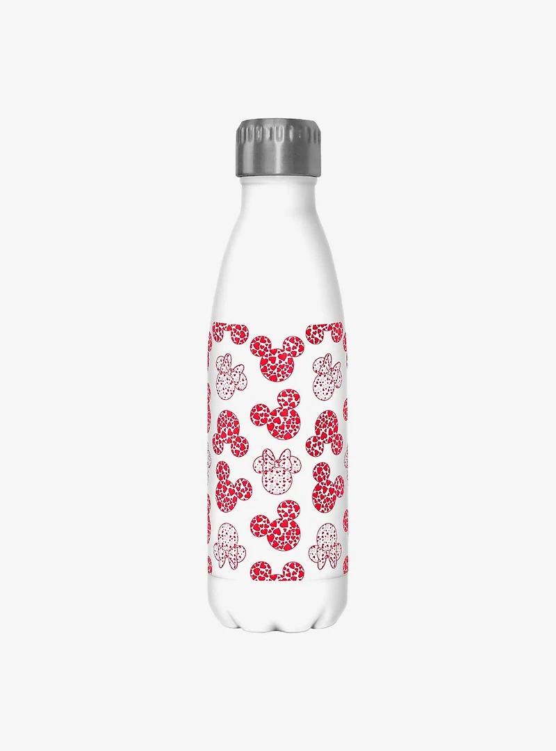 Disney Mickey Mouse Mickey & Minnie Heart Ears Water Bottle