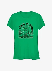 Star Wars The Mandalorian Luck Is Strong Girls T-Shirt