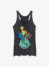 Sesame Street Friends Make The World Girls Tank Top
