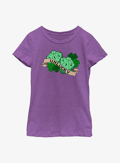 Dungeons & Dragons Unlucky Double Dice Youth Girls T-Shirt