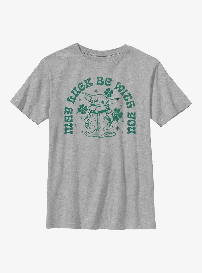 Star Wars The Mandalorian Grogu May Luck Be With You Youth T-Shirt