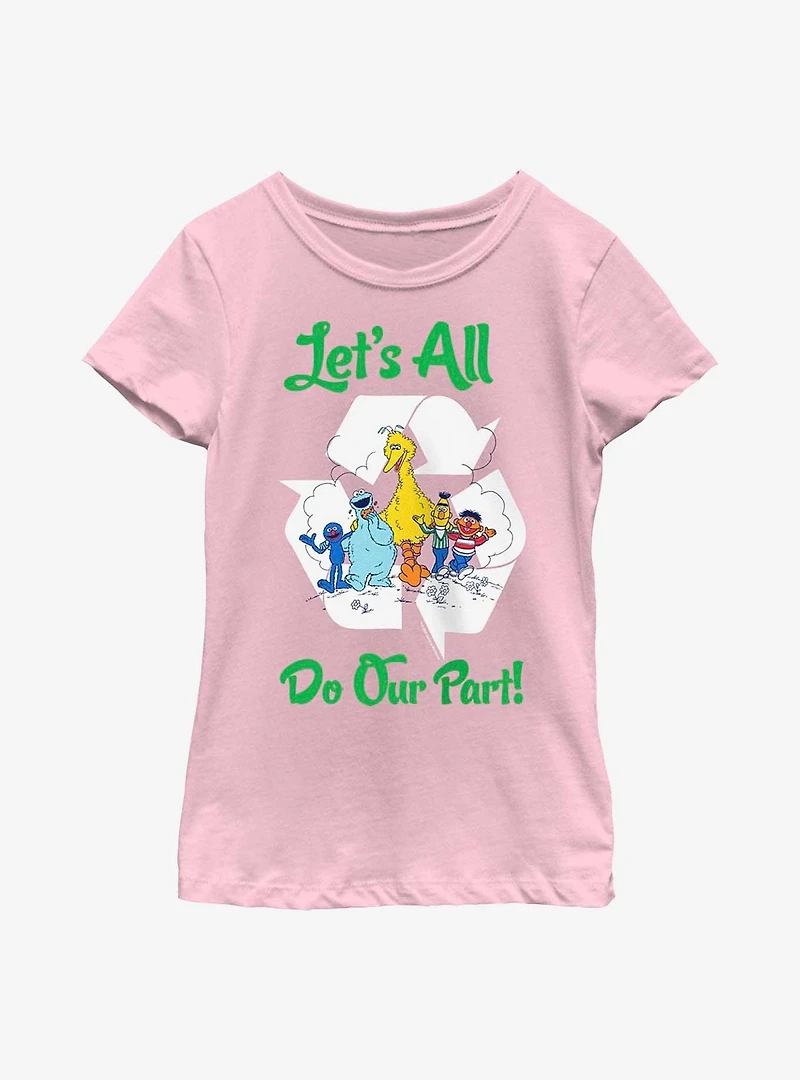 Sesame Street Let's All Do Our Part Youth Girls T-Shirt