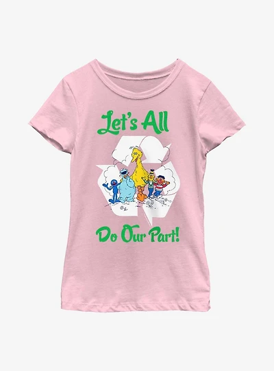 Sesame Street Let's All Do Our Part Youth Girls T-Shirt