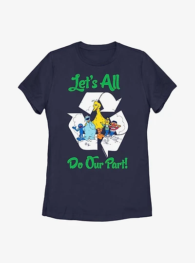 Sesame Street Let's All Do Our Part Womens T-Shirt