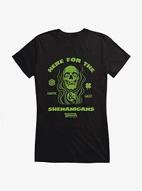 Dungeons & Dragons Here For The Shenanigans Skull Girls T-Shirt