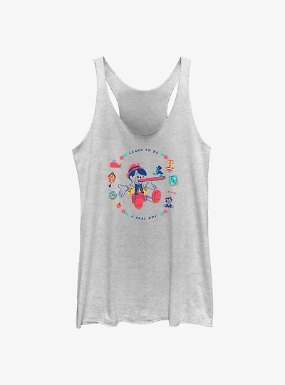Disney Pinocchio Learn To Be A Real Boy Girls Raw Edge Tank