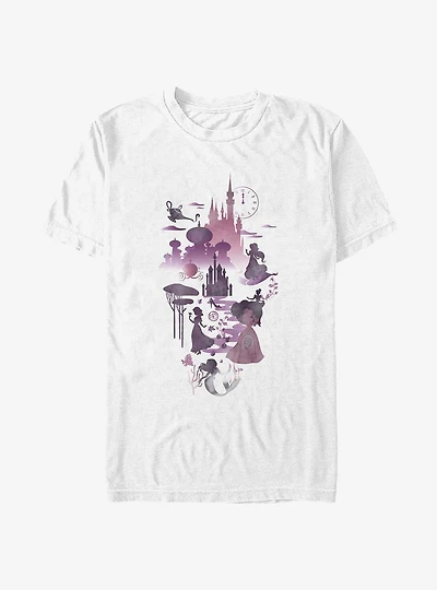 Disney Princesses And Castles Silhouttes T-Shirt