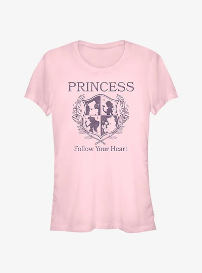 Disney Princesses Follow Your Heart Crest Girls T-Shirt