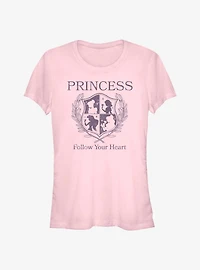 Disney Princesses Follow Your Heart Crest Girls T-Shirt