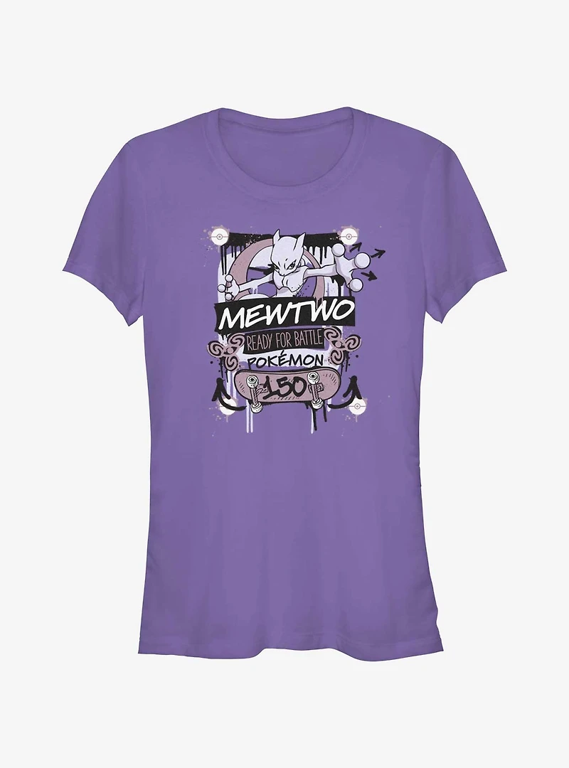 Pokemon Mewtwo Ready For Battle Girls T-Shirt