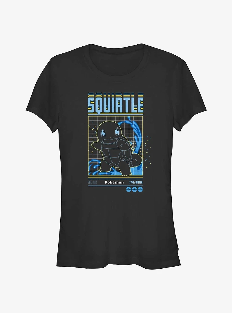 Pokemon Squirtle Grid Girls T-Shirt