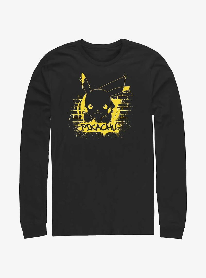 Pokemon Pikachu Graffiti Long-Sleeve T-Shirt