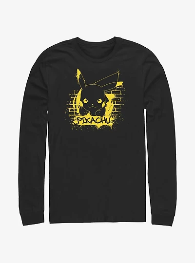 Pokemon Pikachu Graffiti Long-Sleeve T-Shirt