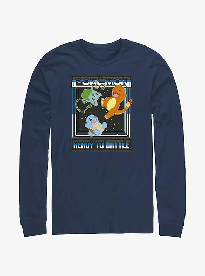 Pokemon Ready To Battle Squirtle, Bulbasaur, and Charmander Long-Sleeve T-Shirt