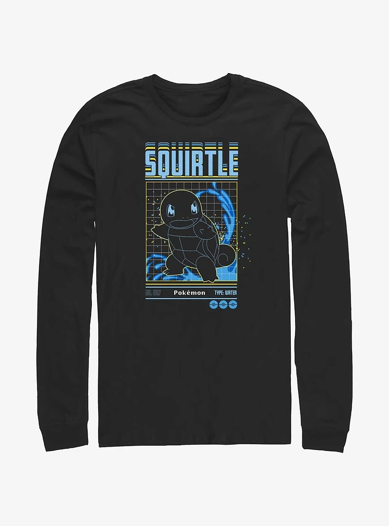Pokemon Squirtle Grid Long-Sleeve T-Shirt