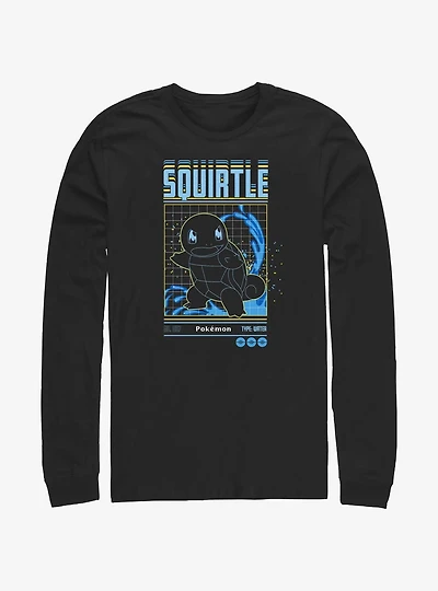 Pokemon Squirtle Grid Long-Sleeve T-Shirt