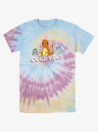 Pokemon Good Vibes Starter Pack Tie-Dye T-Shirt