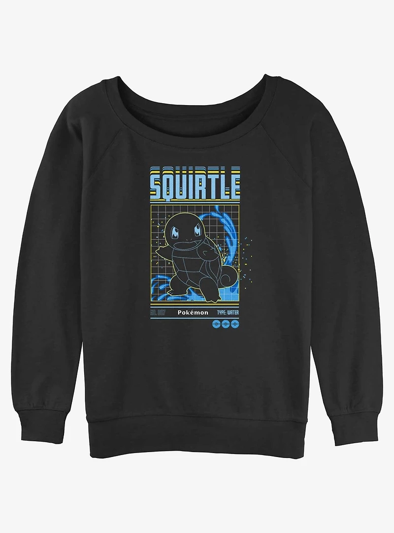 Pokemon Squirtle Grid Slouchy Sweatshirt