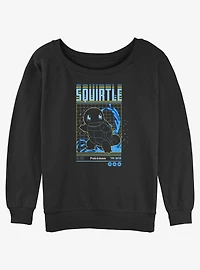 Pokemon Squirtle Grid Slouchy Sweatshirt