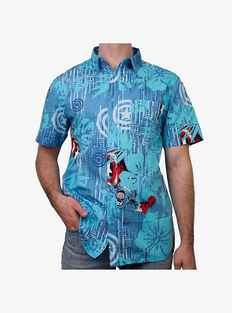 Marvel Captain America Island Woven Button-Up