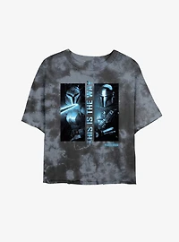 Star Wars The Mandalorian Dark Saber Tie-Dye Womens Crop T-Shirt