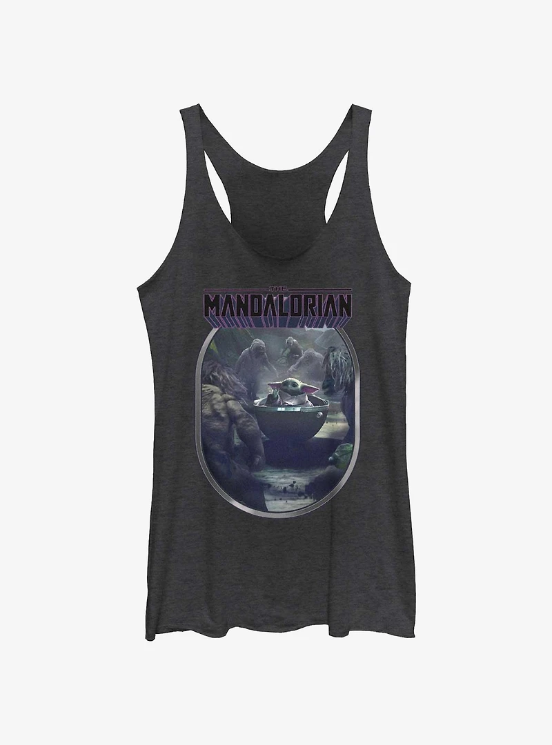 Star Wars The Mandalorian Alamites Attack Grogu Womens Tank Top