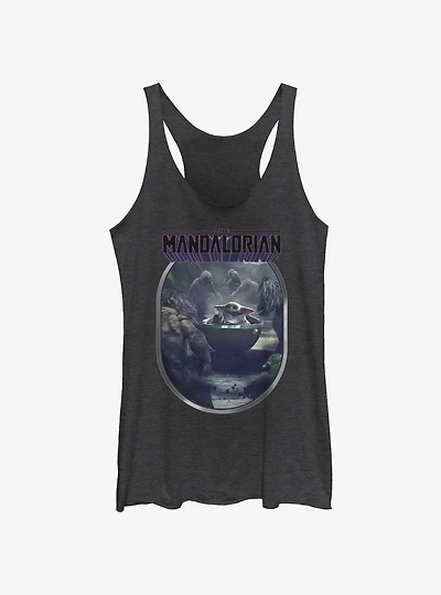 Star Wars The Mandalorian Alamites Attack Grogu Womens Tank Top