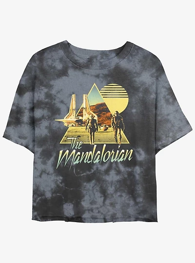 Star Wars The Mandalorian Bo-Katan & Din Djarin Sunset Nevarro Landing Tie-Dye Womens Crop T-Shirt BoxLunch Web Exclusive