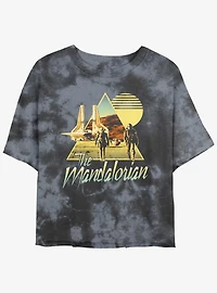 Star Wars The Mandalorian Bo-Katan & Din Djarin Sunset Nevarro Landing Tie-Dye Womens Crop T-Shirt BoxLunch Web Exclusive