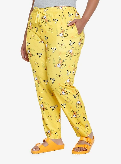 Pokémon Electric Type Evolutions Allover Print Women's Plus Sized Sleep Pants - BoxLunch Exclusive