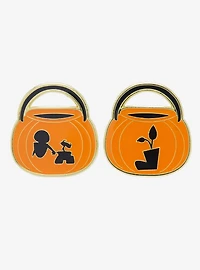 Loungefly Disney Pixar WALL-E Jack-o-Lantern Buckets EVE & WALL-E Enamel Pin Set - BoxLunch Exclusive