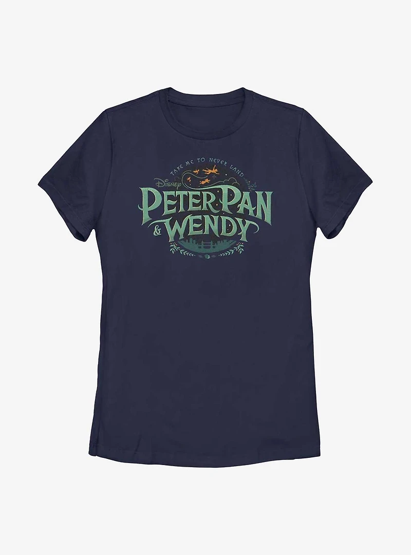 Disney Peter Pan & Wendy To Neverland Title Womens T-Shirt