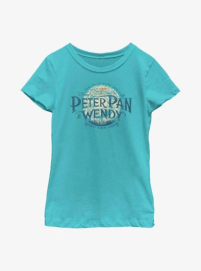 Disney Peter Pan & Wendy To Neverland Title Youth Girls T-Shirt