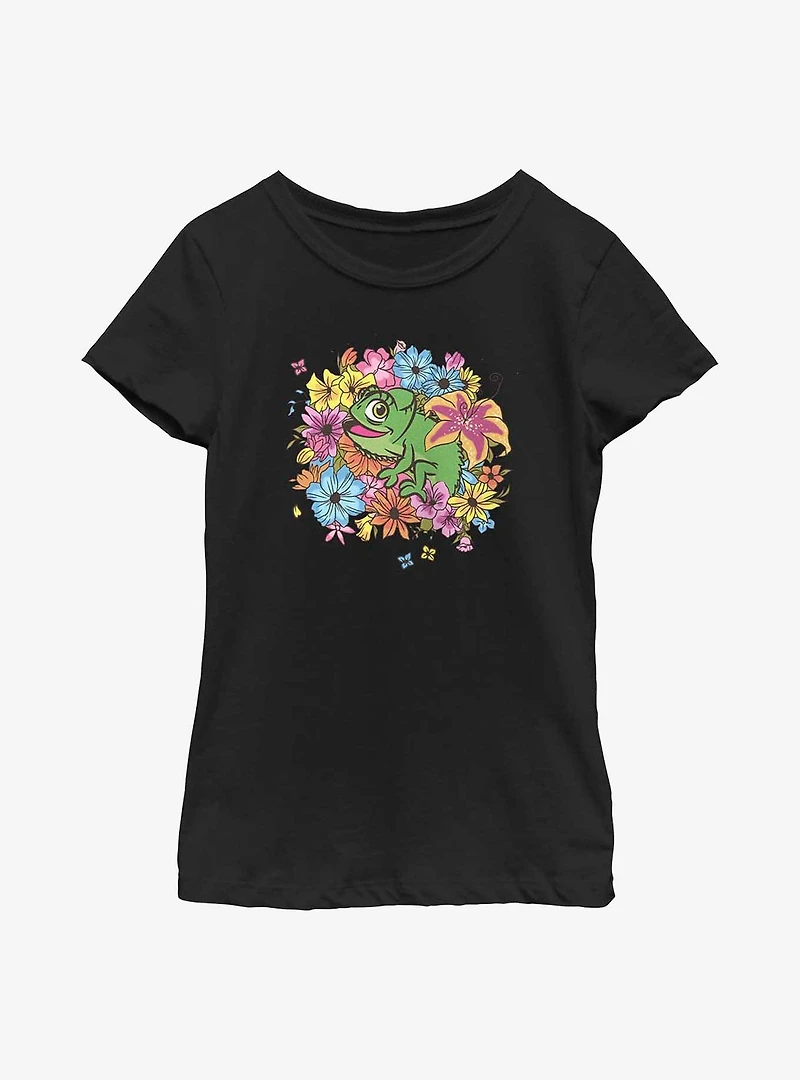 Disney Tangled Floral Pascal Youth Girls T-Shirt