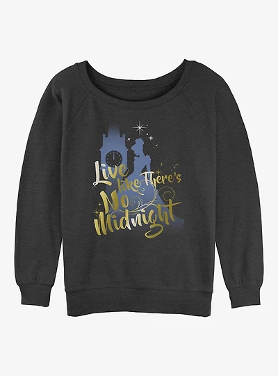 Disney Cinderella No Midnight Womens Slouchy Sweatshirt