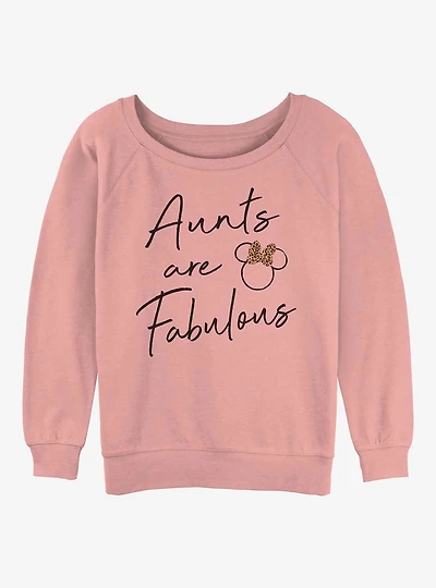 Disney Minnie Mouse Fabulous Aunt Womens Slouchy Sweatshirt