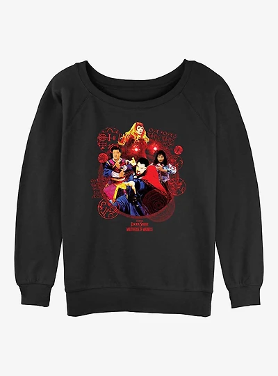 Marvel Doctor Strange the Multiverse of Madness Badge Heroes Womens Slouchy Sweatshirt