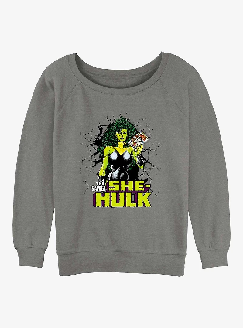 Marvel She-Hulk Savage Reader Womens Slouchy Sweatshirt