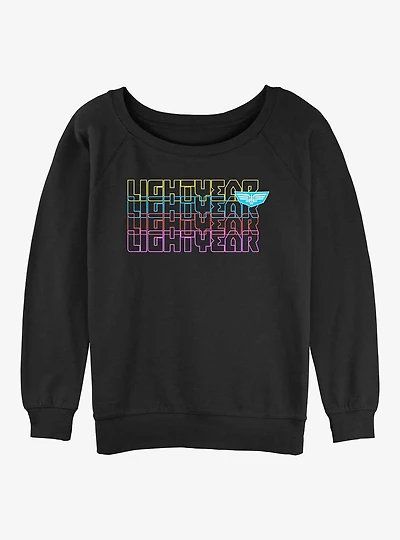 Disney Pixar Lightyear Stacked Logo Womens Slouchy Sweatshirt