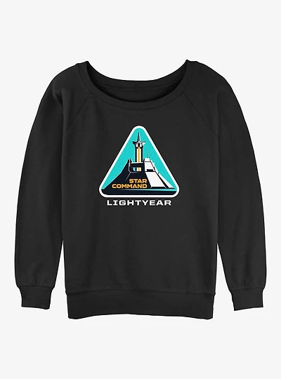 Disney Pixar Lightyear Star Command Badge Womens Slouchy Sweatshirt