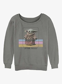 Star Wars The Mandalorian Retro Child Womens Slouchy Sweatshirt